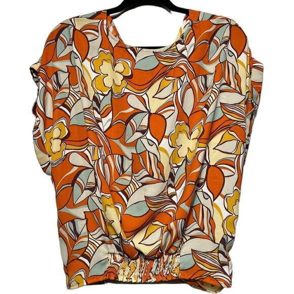 Women’s Sweet Rain Front Twist Multi Abstract Blouse / Size-XL - Picture 6 of 13